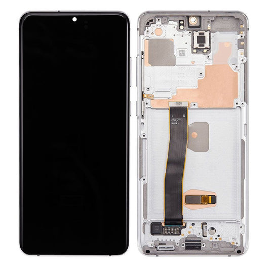 LCD Digitizer Screen Assembly with Frame Service Pack for Galaxy S20 Ultra/ S20 Ultra 5G G988 - Cloud White
