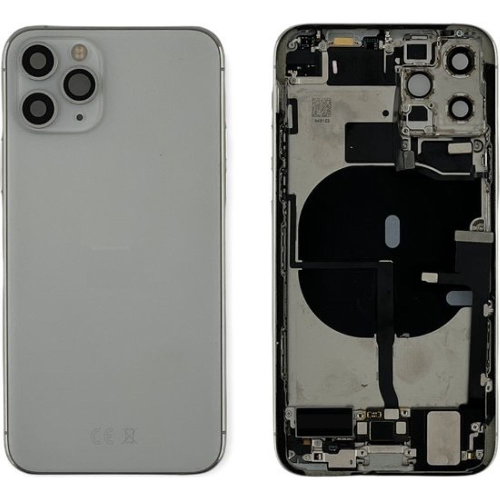 iPhone 11 Pro Back Housing With Small Parts - Silver