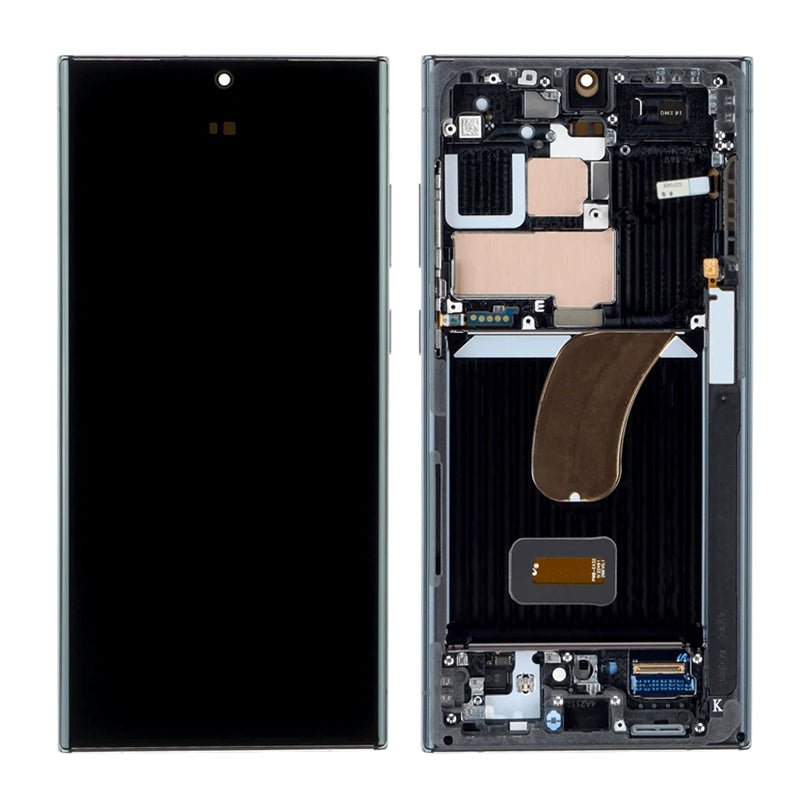 LCD Digitizer Screen Assembly with Frame Service Pack Replacement for Galaxy S23 Ultra S918 - Phantom Black