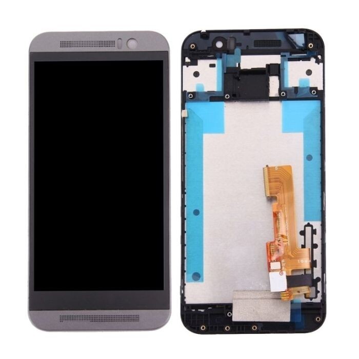 New Replacement LCD Display Touch Screen With Frame for HTC One M9- Grey