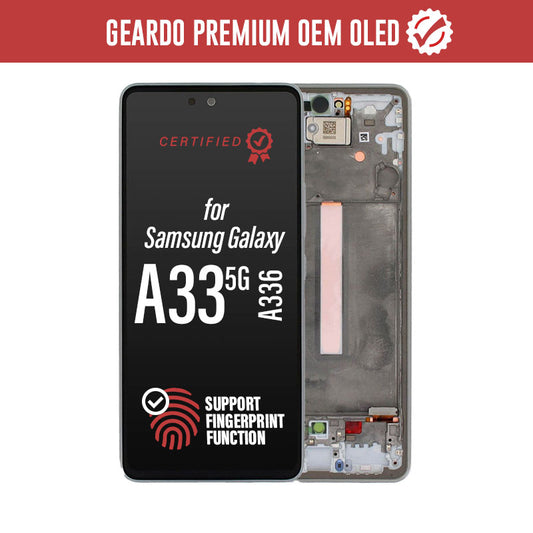 Geardo Premium OEM OLED LCD Touch Screen Assembly + Frame Replacement For Galaxy A33 5G 2022 A336