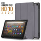 Custer Pure Color 3-Fold Leather Tablet Case For Amazon Fire  HD 10 2023