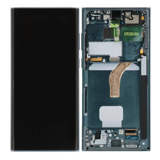 LCD Digitizer Screen Assembly with Frame Service Pack Replacement for Galaxy S22 Ultra 5G S908 - Green