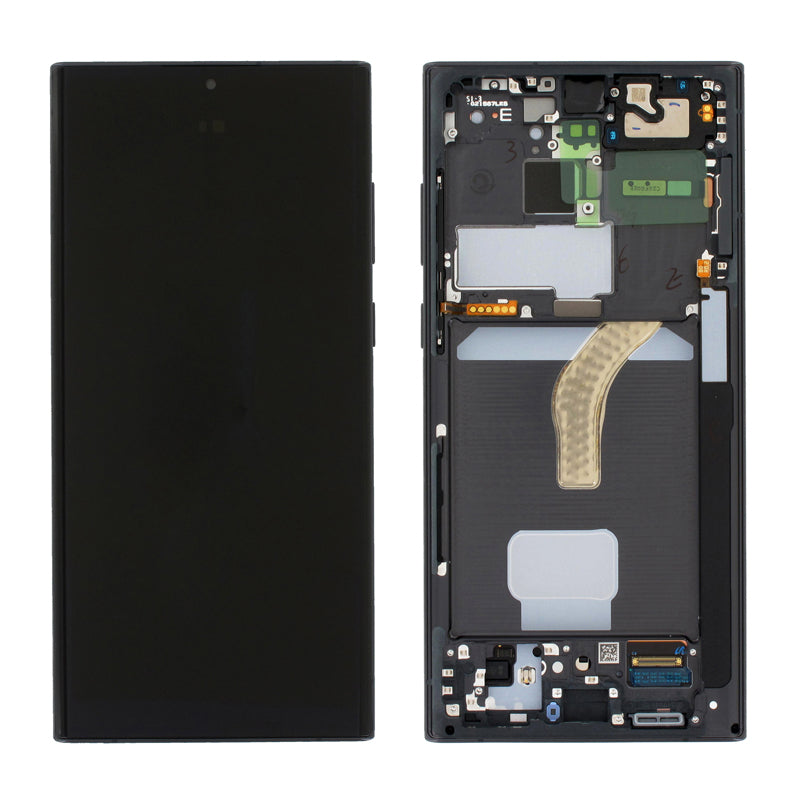 LCD Digitizer Screen Assembly with Frame Service Pack Replacement for Galaxy S22 Ultra 5G S908 -  Phantom Black