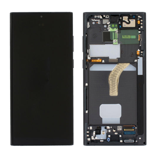 LCD Digitizer Screen Assembly with Frame Service Pack Replacement for Galaxy S22 Ultra 5G S908 -  Phantom Black