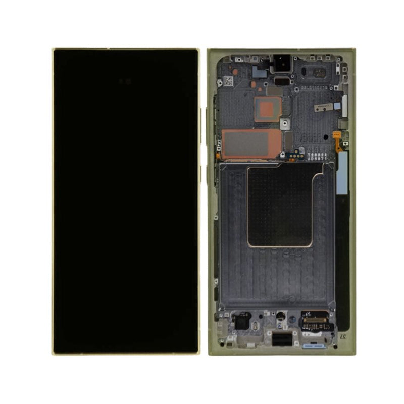 LCD Digitizer Screen Assembly with Frame Service Pack Replacement for Galaxy S24 Ultra S928 - Titanium Yellow