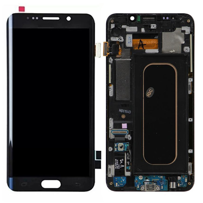 Original LCD Digitizer Screen Assembly with Frame for Galaxy S6 Edge Plus G928 - Black
