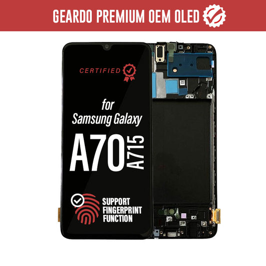 Geardo Premium OEM OLED LCD Touch Screen Assembly + Frame Replacement For Galaxy A70 2019 A705