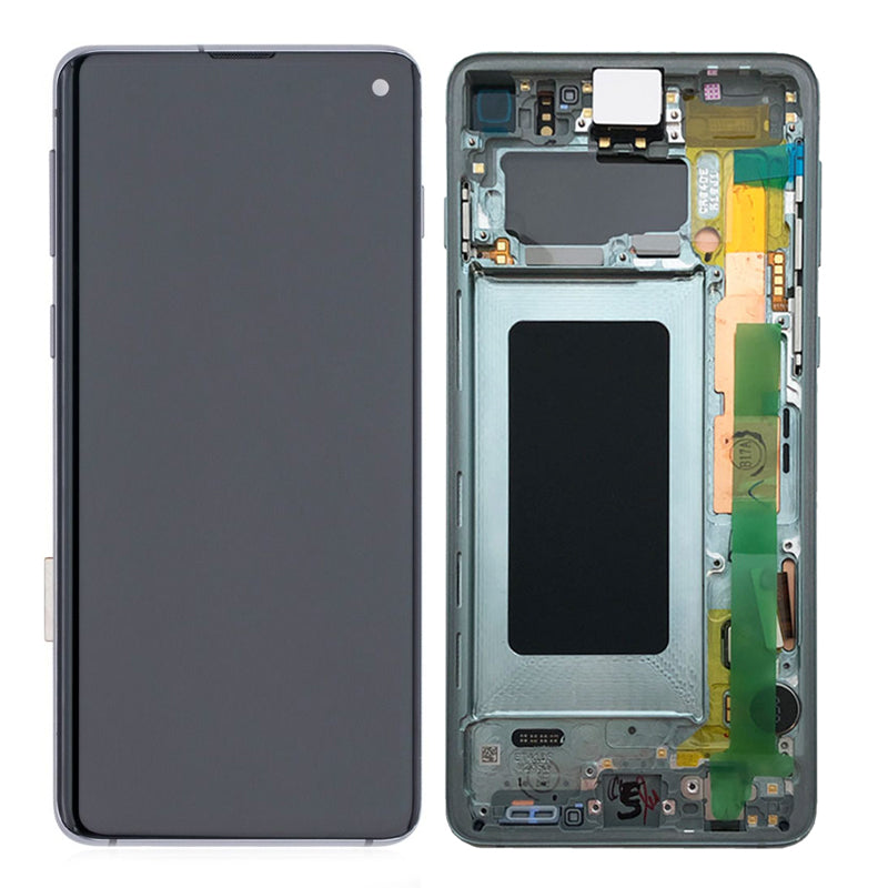 LCD Digitizer Screen Assembly with Frame Service Pack for Galaxy S10 G973 - Prism Green