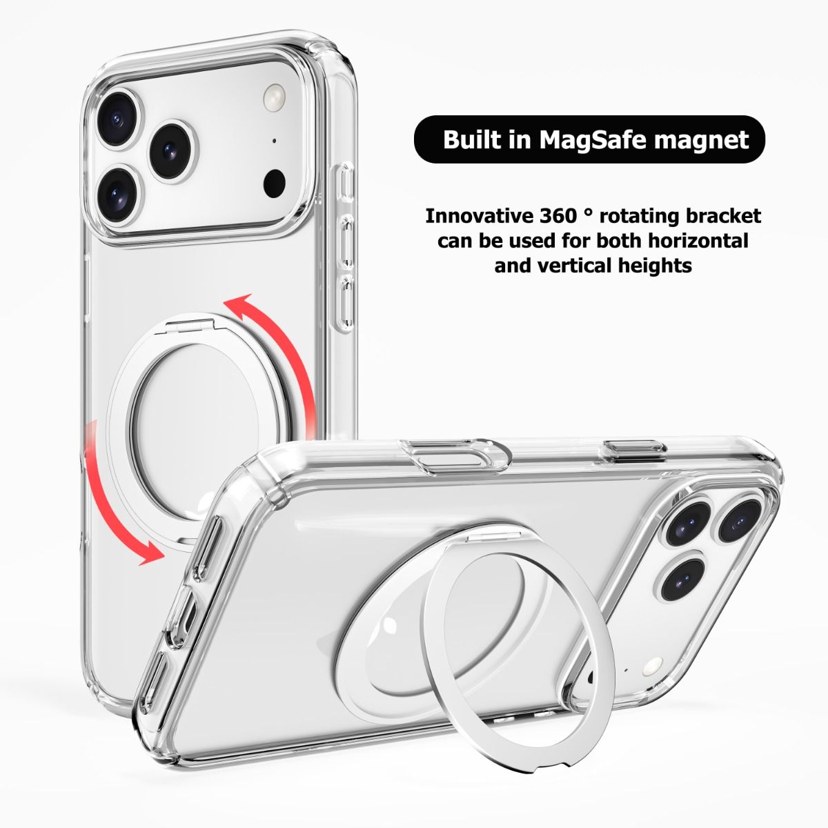 Stay Clear Rotative Magsafe Ring Case Cover for Galaxy S26 Plus