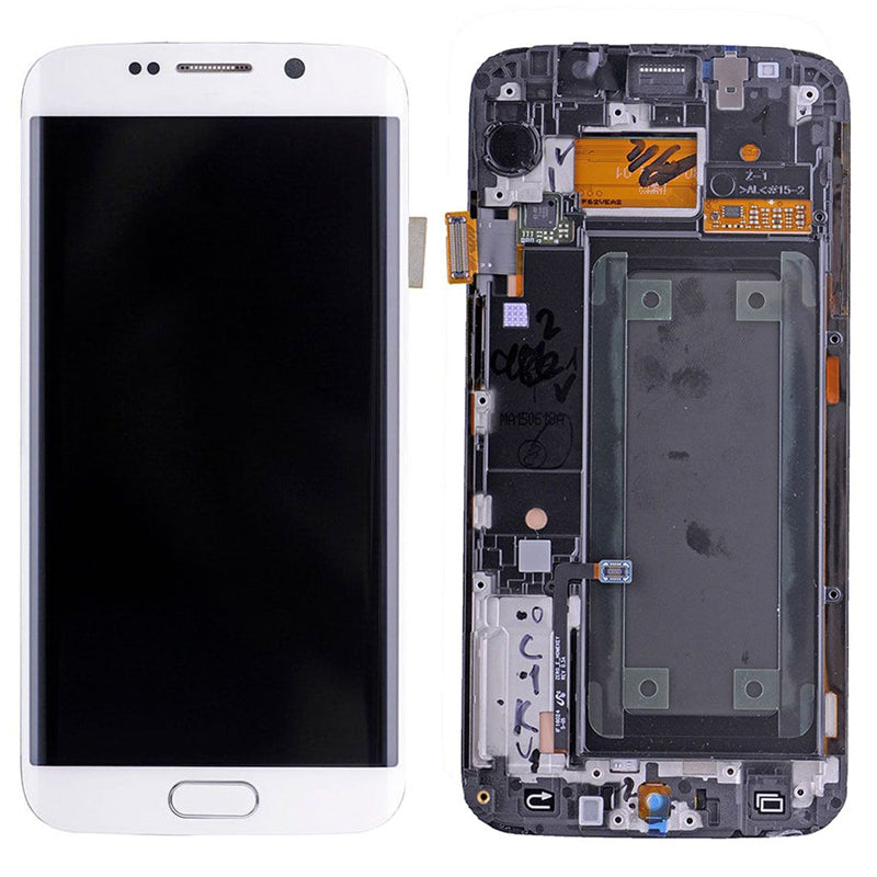 LCD Digitizer Screen Assembly with Frame Service Pack for Galaxy S6 Edge G925 - White