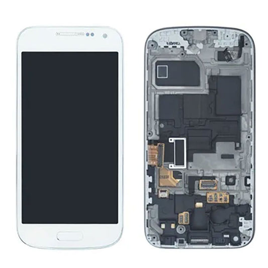 LCD Touch Screen Assembly with Frame For Galaxy S4 Mini - White