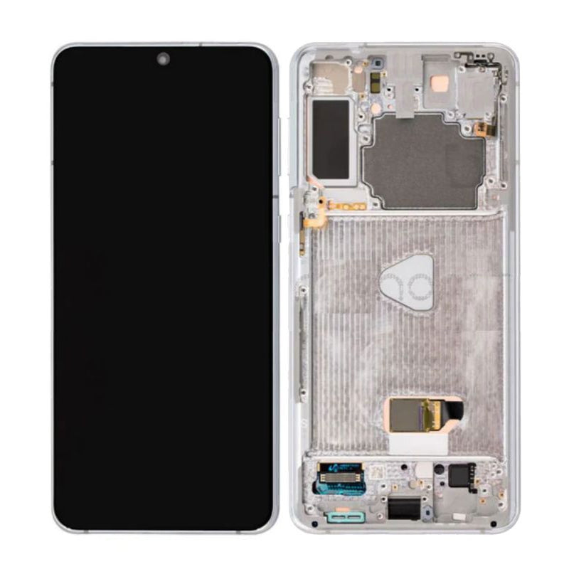 LCD Digitizer Screen Assembly with Frame Service Pack Replacement for Galaxy S21/ S21 5G G990F - Phantom White