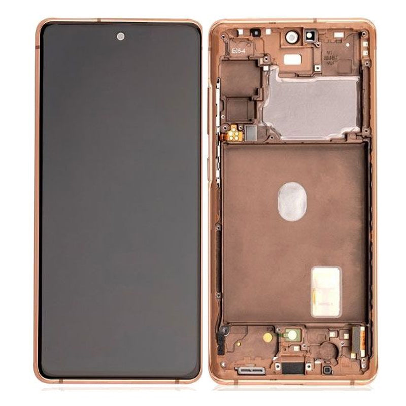 LCD Digitizer Screen Assembly with Frame Service Pack Replacement for Galaxy S20 FE G780-G781 - Cloud Orange