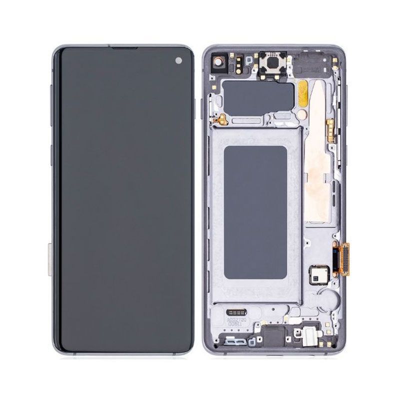LCD Digitizer Screen Assembly with Frame Refurbished for Galaxy S10 G973 - Black