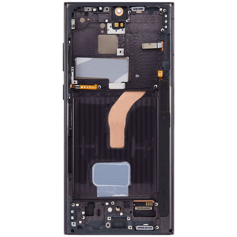 LCD Touch Screen Assembly with Frame Replacement (As New) for Galaxy S22 Ultra - Phantom Black