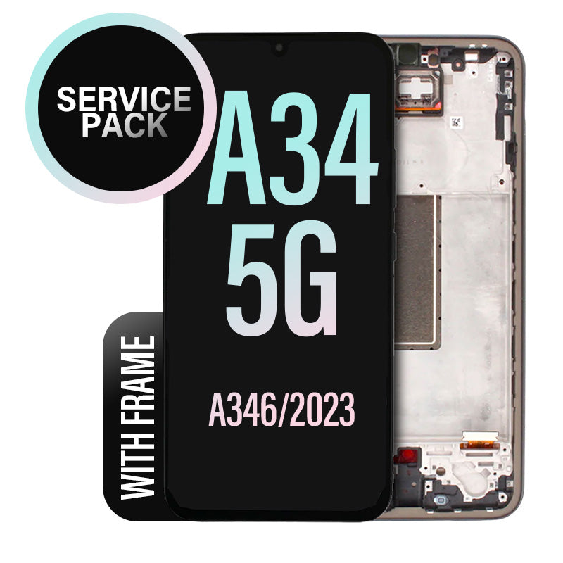 LCD Touch Screen Assembly With Frame Service Pack Replacement for Galaxy A34 5G