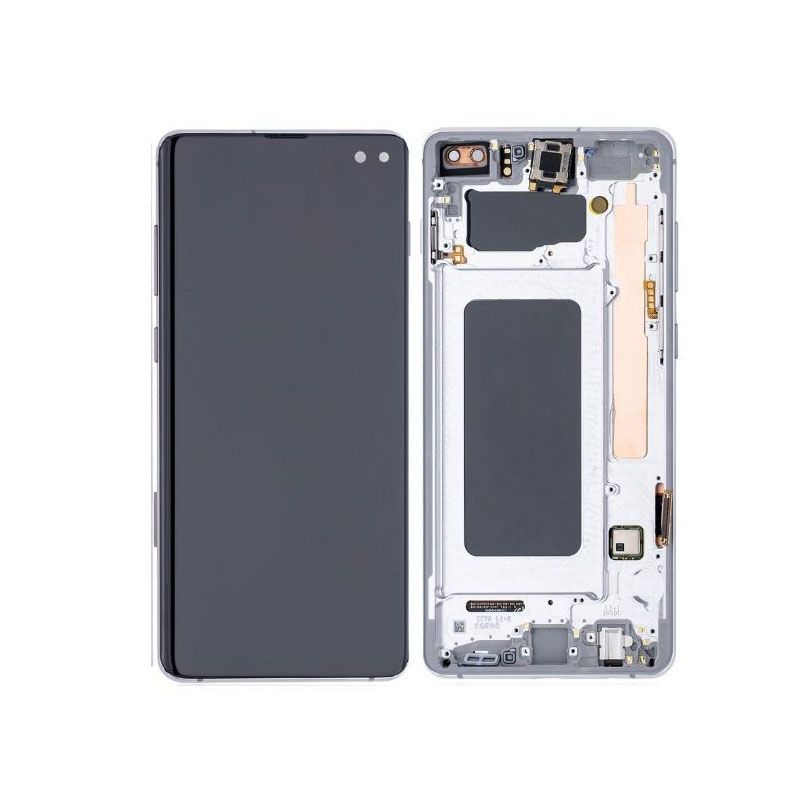 LCD Digitizer Screen Assembly with Frame Service Pack for Galaxy S10 Plus G975 - Prism White