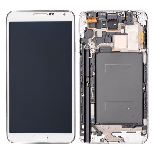 LCD Touch Screen Assembly with Frame For Galaxy Note 3 - White