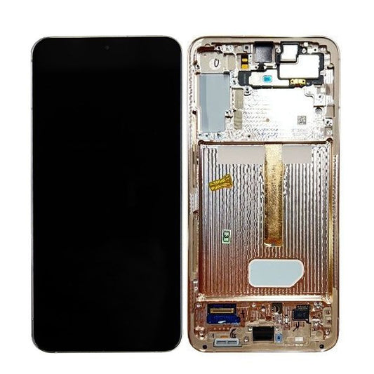LCD Digitizer Screen Assembly with Frame Service Pack Replacement for Galaxy S22 Plus 5G S906 - Pink Gold