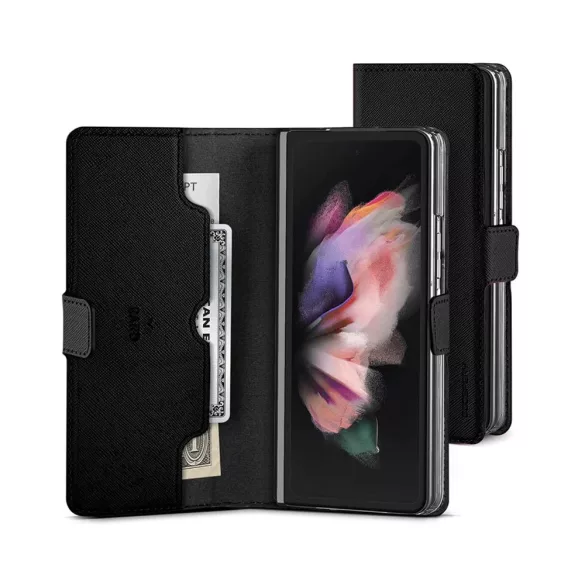 Goospery Mercury Premium Diary Cover For Galaxy Z Fold 7 -Black