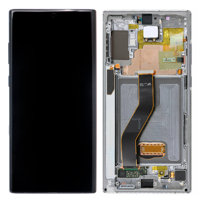 LCD Digitizer Screen Assembly with Frame Service Pack for Galaxy Note 10 Plus / Note 10 Plus 5G - Aura White