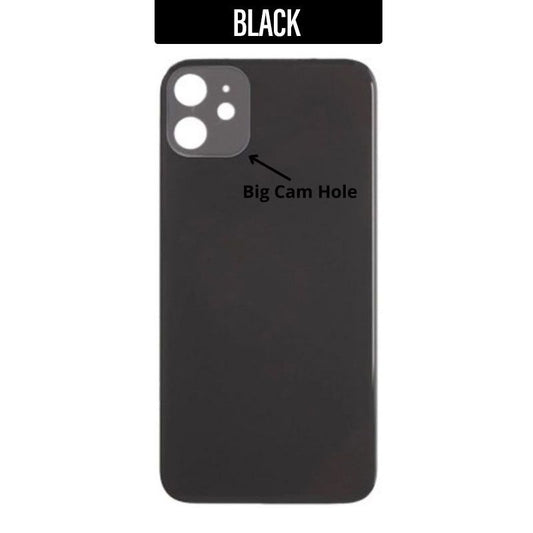 iPhone 11 Back Glass Cover (Big Camera Hole) - Black