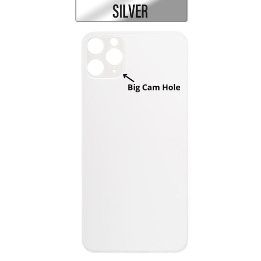 iPhone 11 Pro Max Back Glass Cover (Big Camera Hole) - Silver