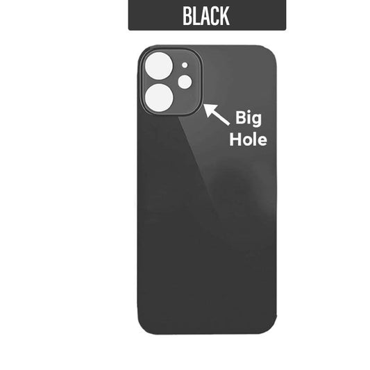 iPhone 12 Mini Back Glass Cover (Big Camera Hole) - Black