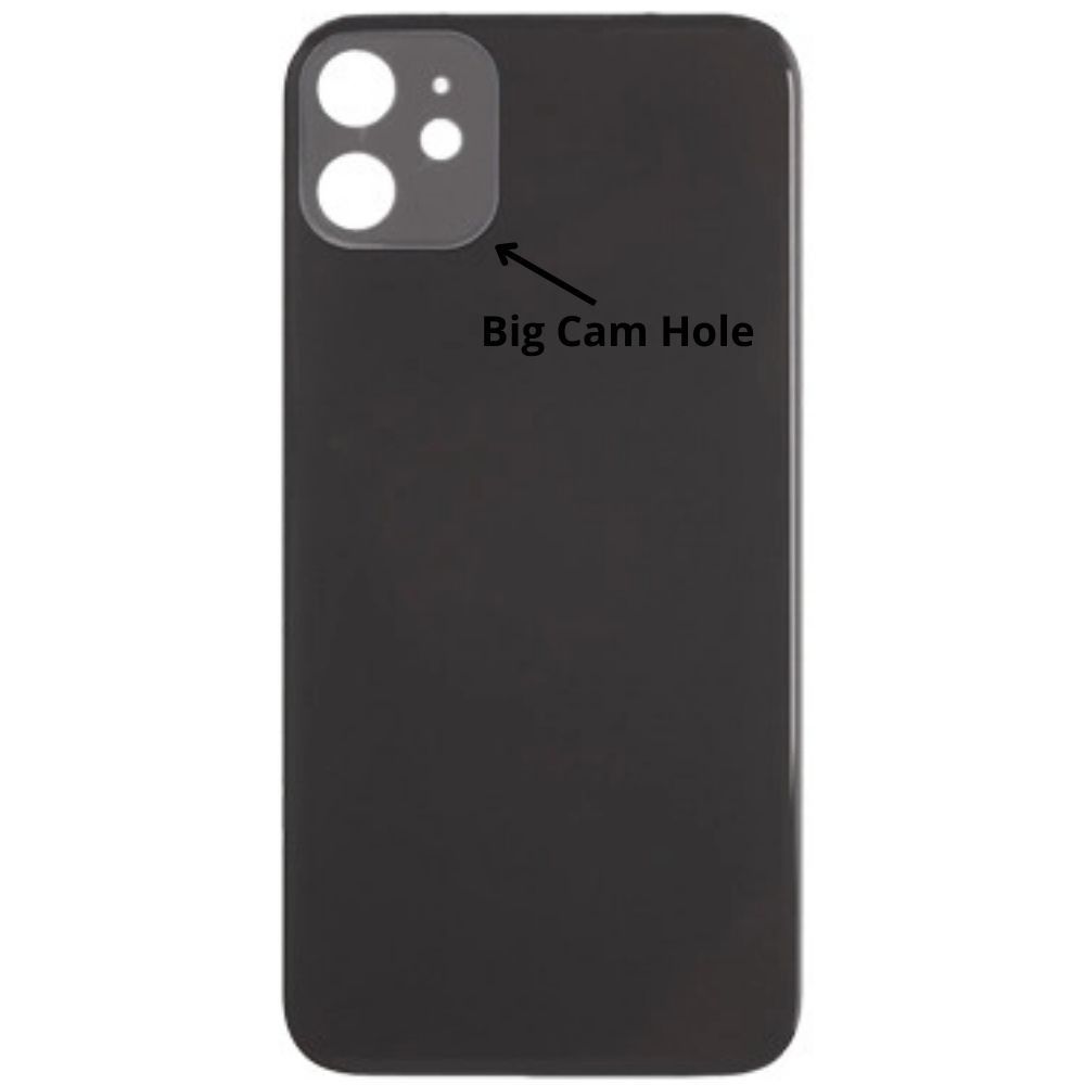 iPhone 11 Back Glass Cover (Big Camera Hole) - Black