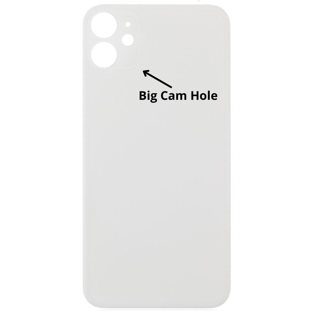 iPhone 11 Back Glass Cover (Big Camera Hole) - White