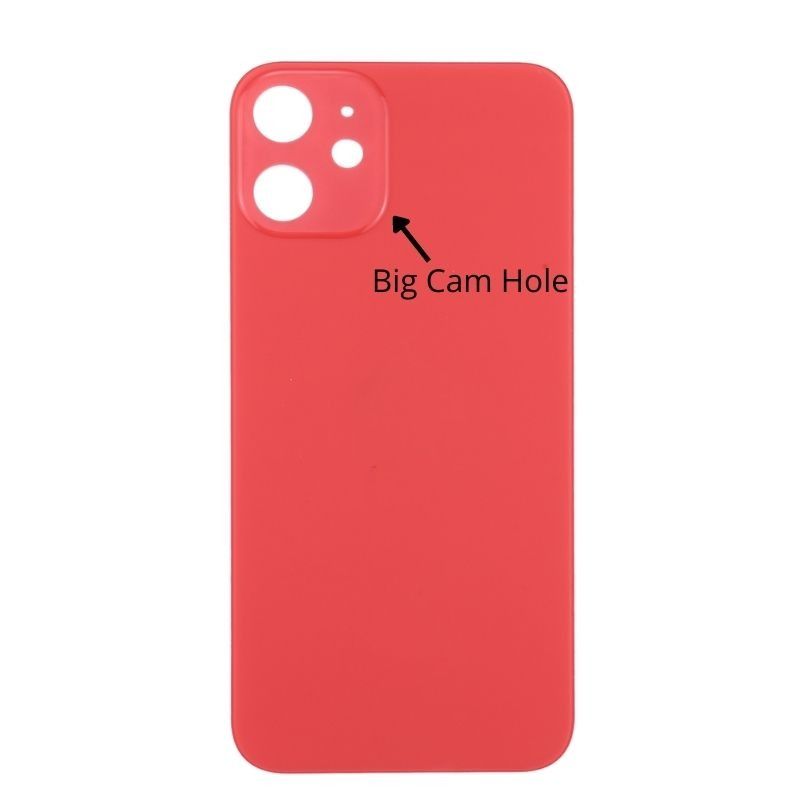 iPhone 12 Back Glass Cover (Big Camera Hole) - Red