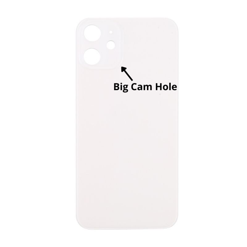 iPhone 12 Back Glass Cover (Big Camera Hole) - White