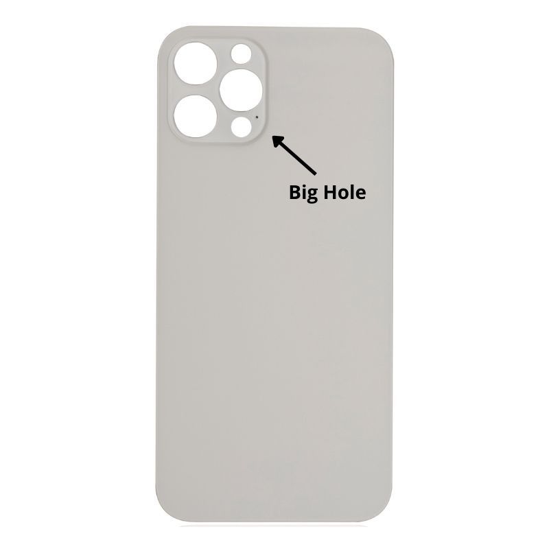 iPhone 12 Pro Back Glass Cover (Big Camera Hole) - Silver