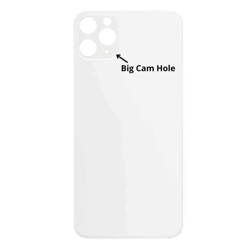 iPhone 11 Pro Max Back Glass Cover (Big Camera Hole) - Silver