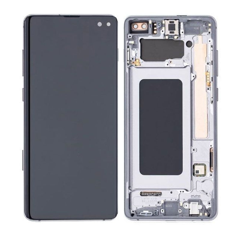 LCD Digitizer Screen Assembly with Frame Service Pack for Galaxy S10 Plus G975 - Ceramic Black