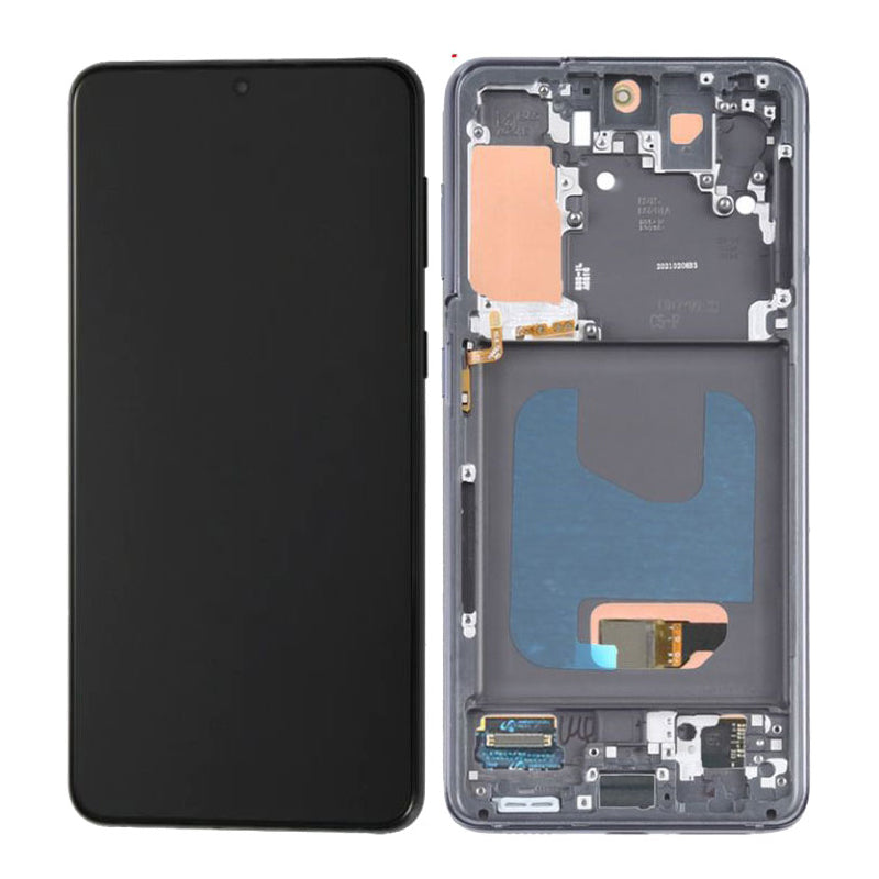 LCD Digitizer Screen Assembly with Frame Service Pack Replacement for Galaxy S21/ S21 5G - Phantom Gray