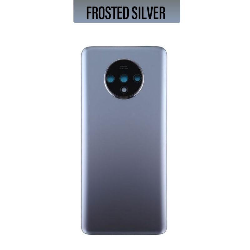 Back Glass Cover with Camera Lens For OnePlus 7T - Frosted Silver