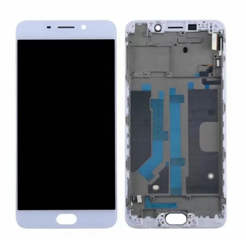 LCD Touch Screen Assembly With Frame for Oppo R9 Plus- White