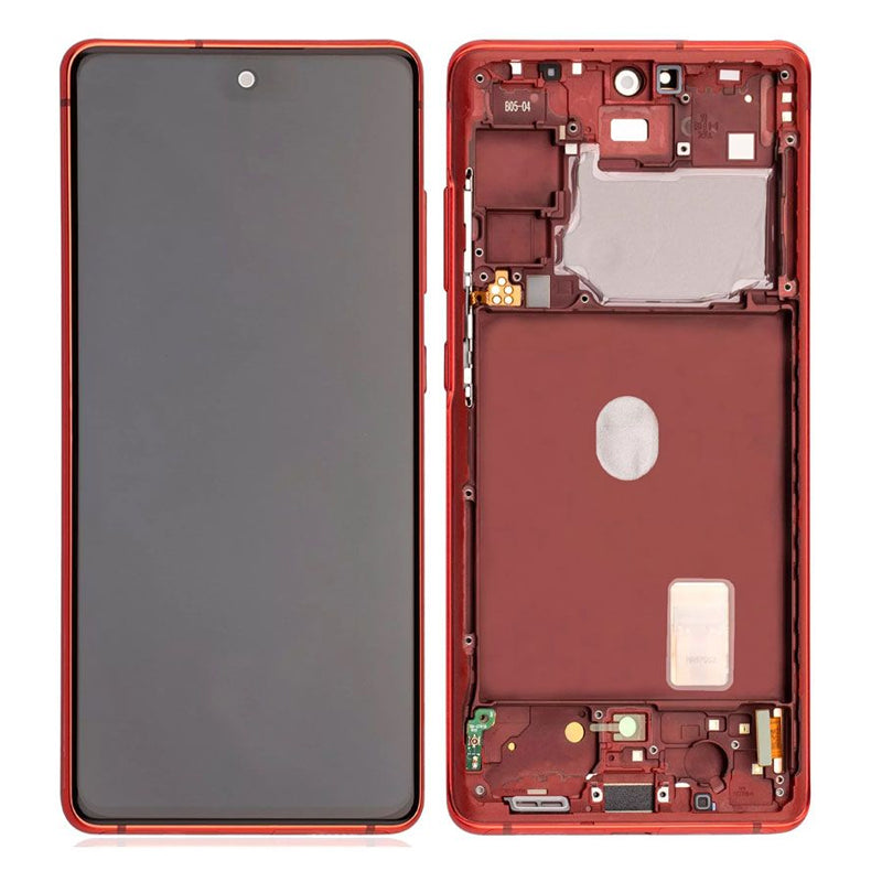 LCD Digitizer Screen Assembly with Frame Service Pack Replacement for Galaxy S20 FE G780-G781 - Cloud Red
