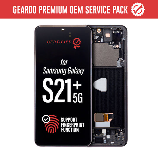 Geardo Premium OEM Service Pack LCD Touch Screen Assembly with Frame Replacement for Galaxy S21 Plus 5G G996