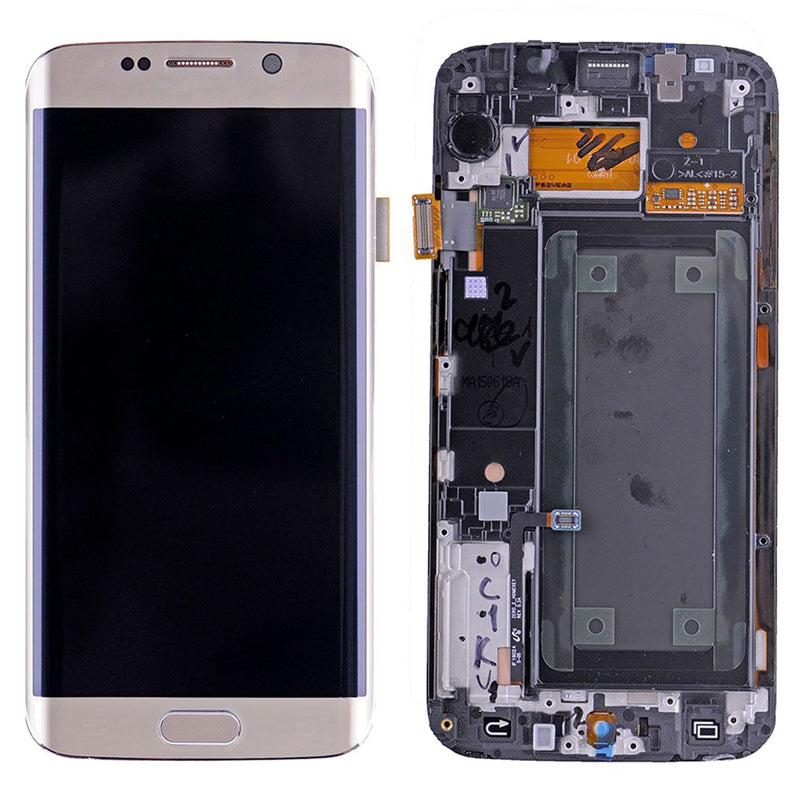 LCD Digitizer Screen Assembly with Frame Service Pack for Galaxy S6 Edge G925 - Gold