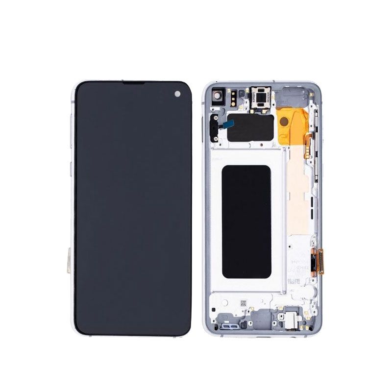 LCD Digitizer Screen Assembly with Frame Service Pack for Galaxy S10E G970 - Prism White