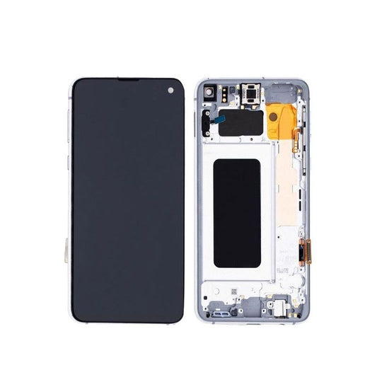 LCD Digitizer Screen Assembly with Frame Service Pack for Galaxy S10E G970 - Prism White