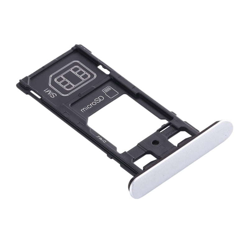 Sim Tray/ Memory Card Tray for Xperia XZ2 Compact- White Silver