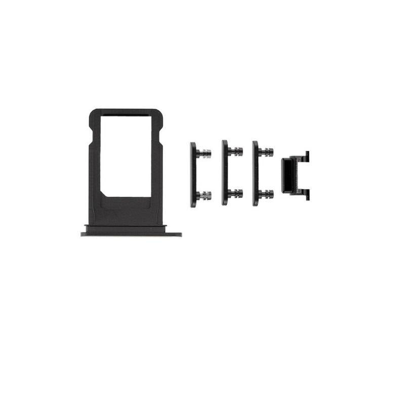 Sim Tray and Button Set For iPhone 7 - Jet Black