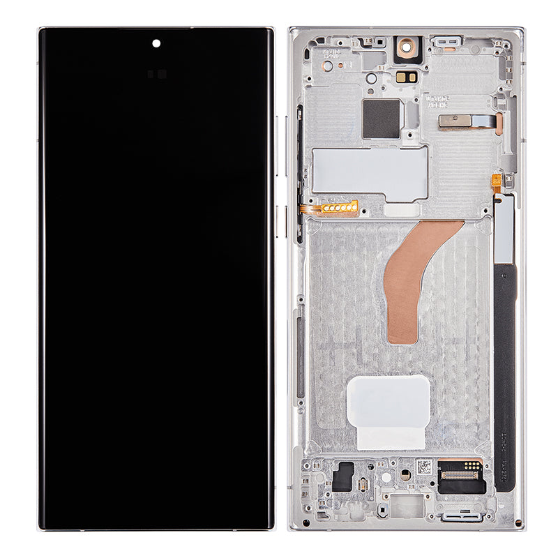 LCD Digitizer Screen Assembly with Frame Service Pack Replacement for Galaxy S22 Ultra 5G S908 -  Phantom White