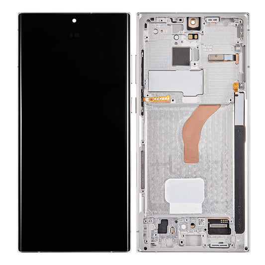 LCD Digitizer Screen Assembly with Frame Service Pack Replacement for Galaxy S22 Ultra 5G S908 -  Phantom White