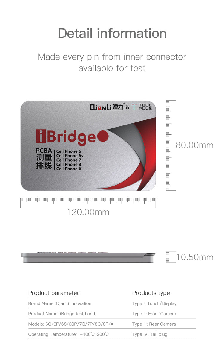 QianLi iBridge PCB Logic Board Testing - Diagnosis for iPhone 6 | 6+|6S|6S + |7 |7+ |8 |8+ | X