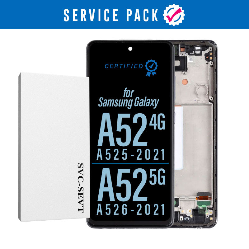 LCD Digitizer Screen Assembly with Frame Service Pack for Galaxy A52 4G A525 / A52 5G A526